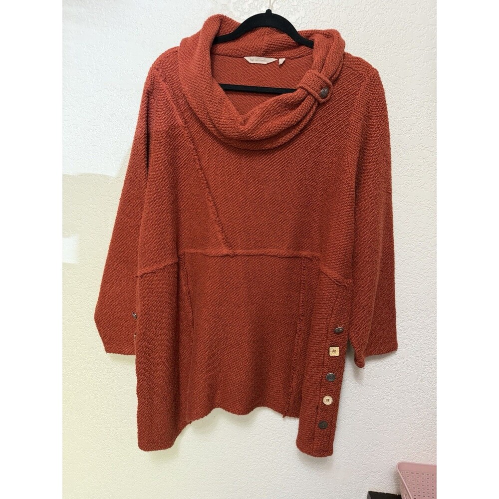 Soft Surroundings Breakwater Tunic Sweater Burnt Orange Sz 2X Lagenlook Boho